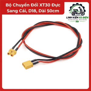Cáp XT30 Đực Sang Cái D18 50cm, Dây Silicone 18AWG, Đầu Cắm XT30U 2 Pin Nối Dài Nguồn, Phù Hợp Pin LiPo, ESC, Drone FPV, Xe RC, Máy Bay Mô Hình, Robot Và Các Mạch Điện DC, Kết Nối Nhanh Cho Hệ Thống Điện Áp Thấp