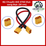 Bộ dây XT60 male to male 10 cm, đầu nối nguồn cho hệ thống pin LiPo và thiết bị điện DC tương thích, hỗ trợ kết nối giữa hai cổng XT60 cái, phù hợp cho người lắp ráp mô hình và sửa chữa thiết bị điện tử