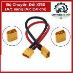 Bộ dây XT60 male to male  50 cm, đầu nối nguồn cho hệ thống pin LiPo và thiết bị điện DC tương thích, hỗ trợ kết nối giữa hai cổng XT60 cái, phù hợp cho người lắp ráp mô hình và sửa chữa thiết bị điện tử