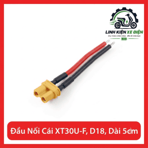 Đầu Nối Cái XT30U-F D18 Dài 5cm, Đầu Cắm Nữ XT30U-F 2 Pin Amass, Dây 18AWG 50mm, Tiếp Điểm Đồng Mạ Vàng, Kết Nối Pin LiPo, ESC, Drone FPV, Xe RC, Robot Và Thiết Bị Nguồn DC, phụ kiện mô hình RC, dây nguồn pin