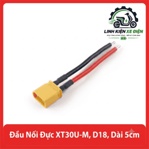Đầu Nối Đực XT30U-M D18 Dài 5cm, Đầu Cắm XT30U-M Amass 2 Chân, Dây 18AWG 50mm, Tiếp Điểm Đồng Thau Mạ Vàng, Kết Nối Pin LiPo, ESC, Drone FPV, Xe RC, Robot Và Thiết Bị Nguồn DC, Phụ Kiện Drone Và Mô Hình Điều Khiển