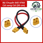 Dây nối pin LiPo XT60 cái cái 20 cm, phụ kiện kết nối nguồn DC dành cho hệ thống tương thích, hỗ trợ ghép hai đầu XT60 đực, phù hợp với người chơi mô hình, drone FPV và kỹ thuật viên lắp ráp thiết bị điện tử