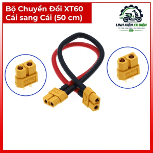 Dây nối pin LiPo XT60 cái cái 50 cm, phụ kiện kết nối nguồn DC dành cho hệ thống tương thích, hỗ trợ ghép hai đầu XT60 đực, phù hợp với người chơi mô hình, drone FPV và kỹ thuật viên lắp ráp thiết bị điện tử
