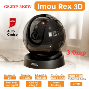 GIÁM SÁT 24/7 thông minh, Imou Rex 3D 3MP IPC,GS2DP,3K0W phát hiện người & thú tự động, theo dõi chuyển động xoay 360°, cảnh báo âm thanh & còi, chế độ riêng tư vật lý, hỗ trợ thẻ nhớ 256GB