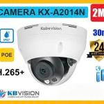 Camera IP Dome Kbvision KX-A2014N, Full HD 1080P, cảm biến CMOS Sony, hồng ngoại tự động, DWDR, BLC, AGC, góc nhìn 102°, IP67 chống mưa nắng, lắp đặt PoE tiện lợi