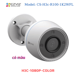 Camera Wifi Ezviz 2MP CS H3C Color, đèn flash cảnh báo, cảm biến Panasonic 1/2.7”, góc rộng 112°, hồng ngoại 20m, IP67, hình ảnh ban đêm có màu, chống ngược sáng, lý tưởng cho bảo vệ gia đình