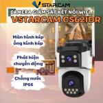 Camera Wifi VStarcam CS621DR, 2 mắt, ánh sáng kép tự động chuyển IR / màu, AI phát hiện người, báo động đèn & còi khi xâm nhập, quay 1080P / 3MP, lưu 256GB, chống thấm IP66