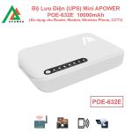 DỰ PHÒNG KHI MẤT ĐIỆN, KHÔNG LO GIÁM SÁT NGẮT QUÃNG – UPS DC Mini APOWER POE-632E 10 000 mAh, đầu ra USB/DC/POE linh hoạt, công suất tối đa 17W, đảm bảo camera