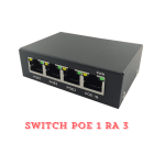 Switch POE Uplink Chia 1 Ra 3, Mở Rộng Phân Bổ Nguồn PoE, Công Suất 30W In, 24W Out, Hỗ Trợ 100Mbps / 1Gbps, Kết Nối Nối Tiếp, Ray Gắn Tủ, Dễ Lắp Đặt Không Cần Nguồn Ngoài